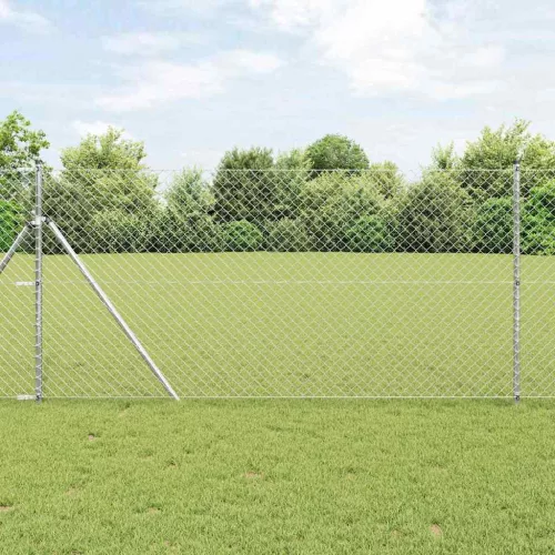 vidaXL Láncszem Kerítés Ezüst 10 x 1 m Horganyzott acél