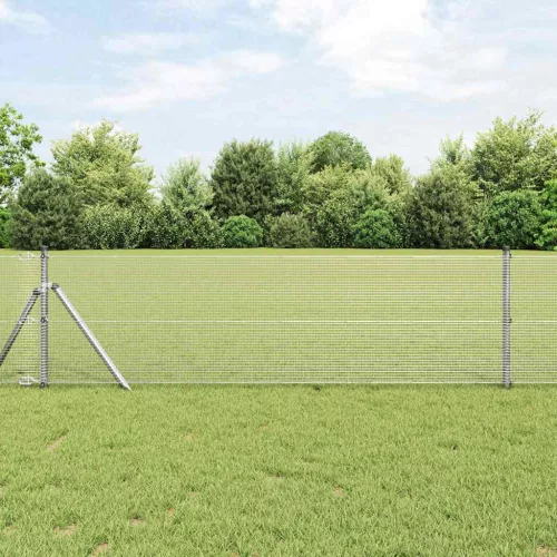 vidaXL Hegesztett Drótháló Kerítés Ezüst 0,4 x 10 m
