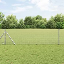 vidaXL Hegesztett Drótháló Kerítés Ezüst 0.8 x 10 m