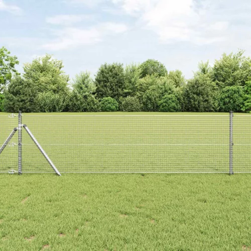 vidaXL Hegesztett Drótháló Kerítés Ezüst 0,4 x 25 m