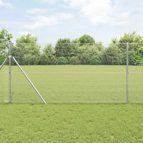vidaXL Hegesztett Drótháló Kerítés Ezüst 1.2 x 25 m