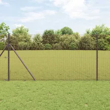 vidaXL Hegesztett Drótháló Kerítés Piros 1.5 x 10 m