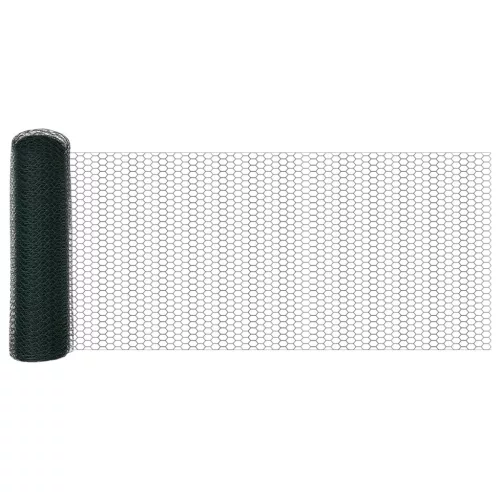 vidaXL Hexagon kerítés Zöld 0,4 x 10 m Acél