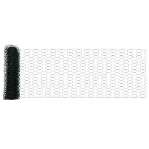 vidaXL Hexagon kerítés Zöld 0,6 x 10 m Acél