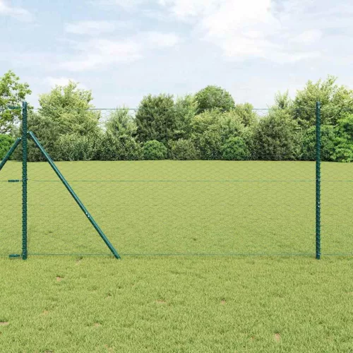 vidaXL Hexagon kerítés Zöld 1 x 50 m Acél