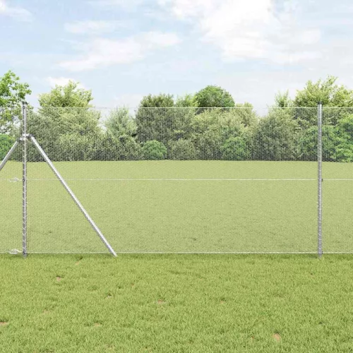 vidaXL Hexagon kerítés Ezüst 1 x 50 m Horganyzott acél