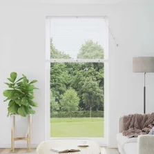   vidaXL Zsalugáter Redőnyök függönyökkel Fehér 220 x 105 cm Alumínium