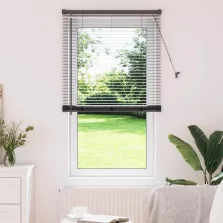   vidaXL Zsalugáter Redőnyök függönyökkel Fekete 175 x 80 cm Alumínium