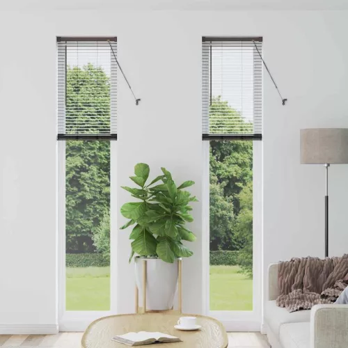 vidaXL Zsalugáter Redőnyök függönyökkel Fekete 220 x 40 cm Alumínium