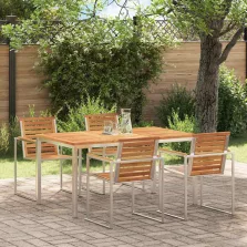 vidaXL ÉtkezőAsztal Barna 150 x 90 x 75 cm Tömör Akácfa