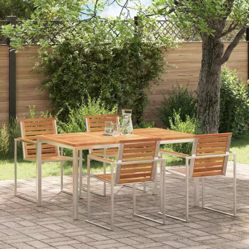 vidaXL ÉtkezőAsztal Barna 150 x 90 x 75 cm Tömör Akácfa