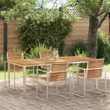 vidaXL ÉtkezőAsztal Barna 200 x 90 x 75 cm Tömör Teakfa