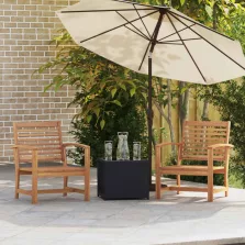 vidaXL Szék 2 pcs Barna 65 x 60 x 76,5 cm Tömör Teakfa