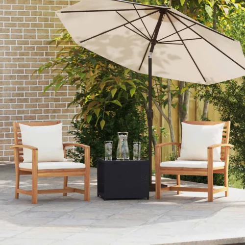 vidaXL Szék 2 pcs Barna és Krém 65 x 60 x 76,5 cm Tömör Teakfa