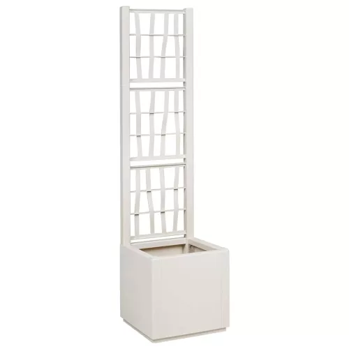 vidaXL Virágbox Fehér 36 x 36 x 140 cm Műanyag