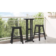 vidaXL Bárasztal Fekete 55 x 55 x 107 cm Polietilén
