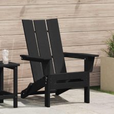   vidaXL Összecsukható Adirondack szék Fekete 80,5 x 74,5 x 92 cm HDPE