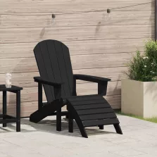 vidaXL Adirondack szék Fekete 82 x 74 x 92 cm HDPE