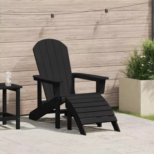 vidaXL Adirondack szék Fekete 82 x 74 x 92 cm HDPE