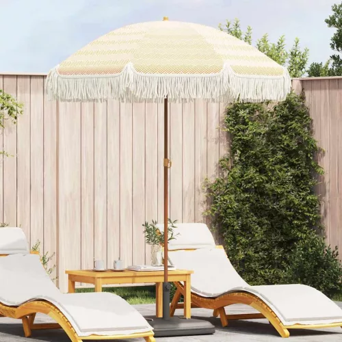 vidaXL Tengerparti napernyő Sárga és Fehér 160 x 160 x 196 cm