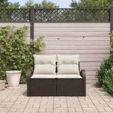 vidaXL Kerti kanapé Barna 124 x 62 x 69 cm polirattan