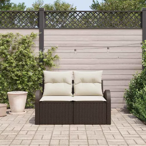 vidaXL Kerti kanapé Barna 124 x 62 x 69 cm polirattan