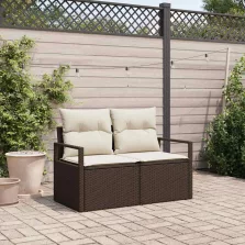 vidaXL Kerti kanapé Barna 120 x 62 x 69cm polirattan