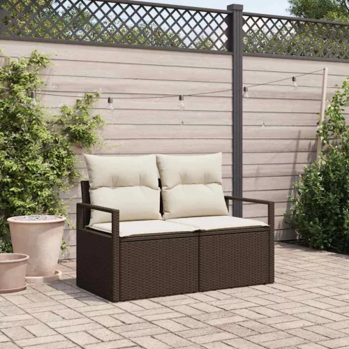 vidaXL Kerti kanapé Barna 120 x 62 x 69cm polirattan