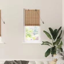   vidaXL Roletta függönyökkel Természet 60 x 220 cm bambusz