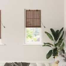   vidaXL Ablak Függöny függönyökkel Barna 60 x 220 cm bambusz