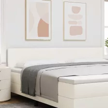 vidaXL Fejtámla fejtámlával Krém 200 cm Műbőr