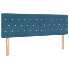 vidaXL Fejtámla fejtámlával Sötét kék 144 cm Műbőr