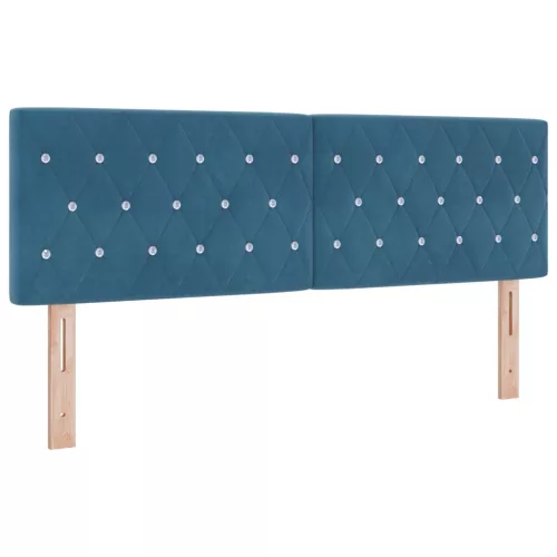 vidaXL Fejtámla fejtámlával Sötét kék 144 cm Műbőr