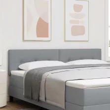   vidaXL Fejtámla fejtámlával Világosszürke 180 cm Műbőr