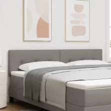 vidaXL Fejtámla fejtámlával Tópszínű 180 cm Műbőr
