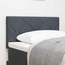   vidaXL Fejtámla Falra szerelhető Geometrikus Sötétszürke 80 cm Bársony