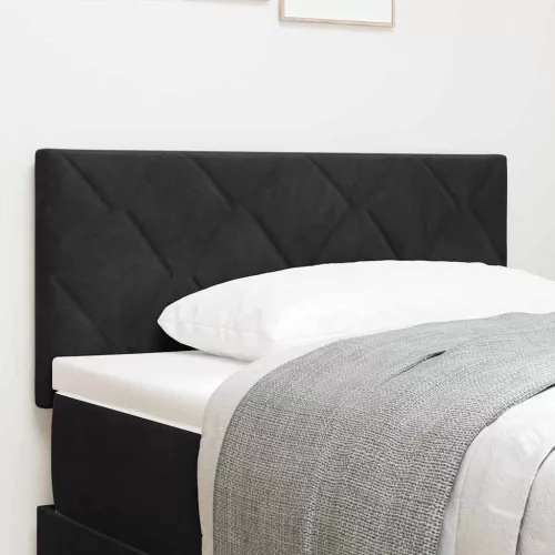 vidaXL Fejtámla Falra szerelhető Geometrikus Fekete 90 cm Bársony
