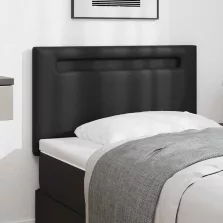   vidaXL Fejtámla LED -es lámpákkal Falra szerelhető Fekete 90 cm PVC
