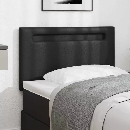 vidaXL Fejtámla LED -es lámpákkal Falra szerelhető Fekete 90 cm PVC
