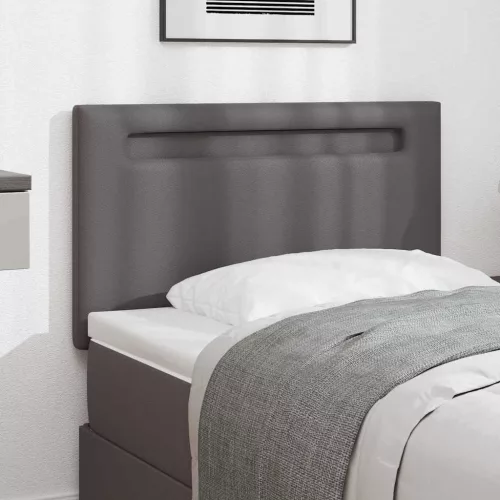 vidaXL Fejtámla Falra szerelhető fejtámlával Szürke 90 cm PVC