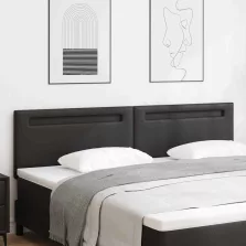   vidaXL Fejtámla LED -es lámpákkal Falra szerelhető Fekete 200 cm PVC
