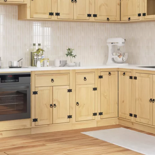 vidaXL Cabinet fiókkal polcokkal Méz 40 x 46 x 81,5 cm Tömör fenyőfa