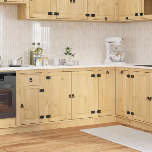 vidaXL Cabinet polcokkal tárolóval Méz 80 x 46 x 81,5 cm Tömör fenyőfa