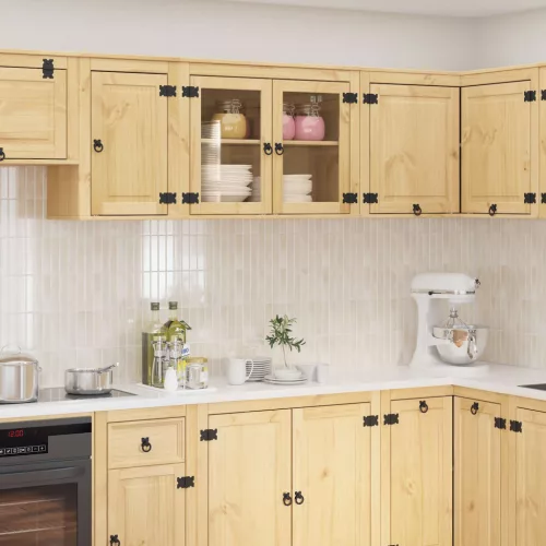 vidaXL Cabinet polcokkal tárolóval Méz 60 x 32 x 40 cm Tömör fenyőfa