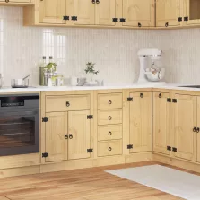   vidaXL Cabinet fiókkal tárolóval Méz 40 x 46 x 81 cm Tömör fenyőfa