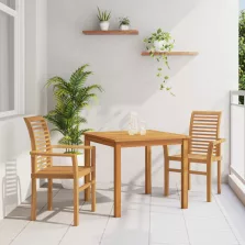   vidaXL Étkezőszék 4 pcs Barna 62 x 55 x 94 cm Tömör Teakfa
