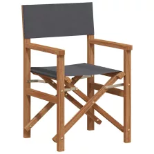   vidaXL Összecsukható rendezőszék Szürke 56 x 54 x 87 cm Tömör Teakfa