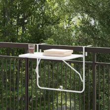 vidaXL Függő erkélyasztal Fehér 60 x 39 x 65 cm Acél