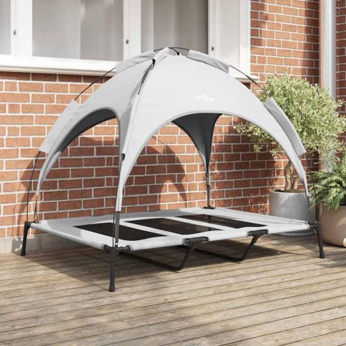 vidaXL Kutyafekhely Ezüst Szürke xl Acél