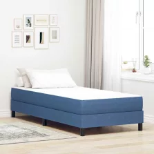 vidaXL Ágy Matrac matracmal Kék 90 x 190 cm szövet